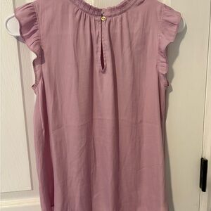LOFT Pink Ruffle Sleeve Blouse